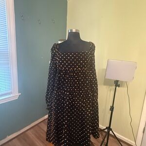 Storia Black Dress with Gold Dots